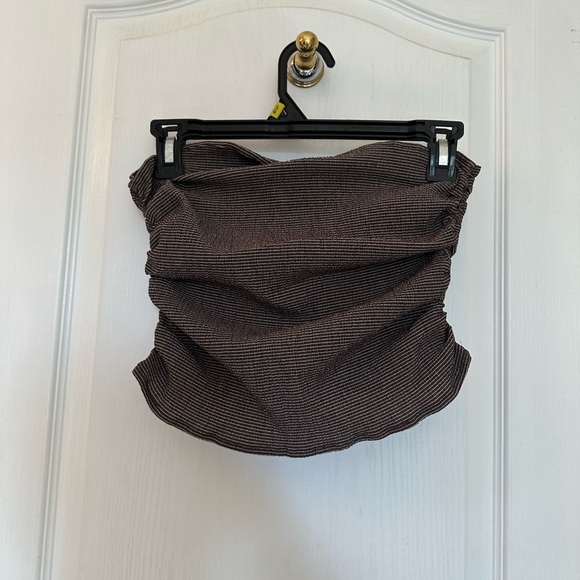 ZARA Ruched Textured Tube Top - Picture 4 of 5